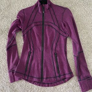Pinkish/purple and black zip up jacket
